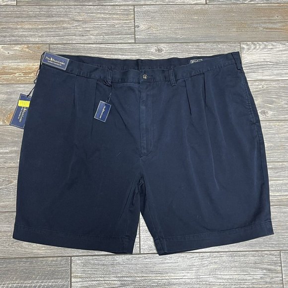 NWT $85 Polo Ralph Lauren Pleated Shorts 50B Big & Tall Classics Navy Blue 50 - Picture 4 of 14